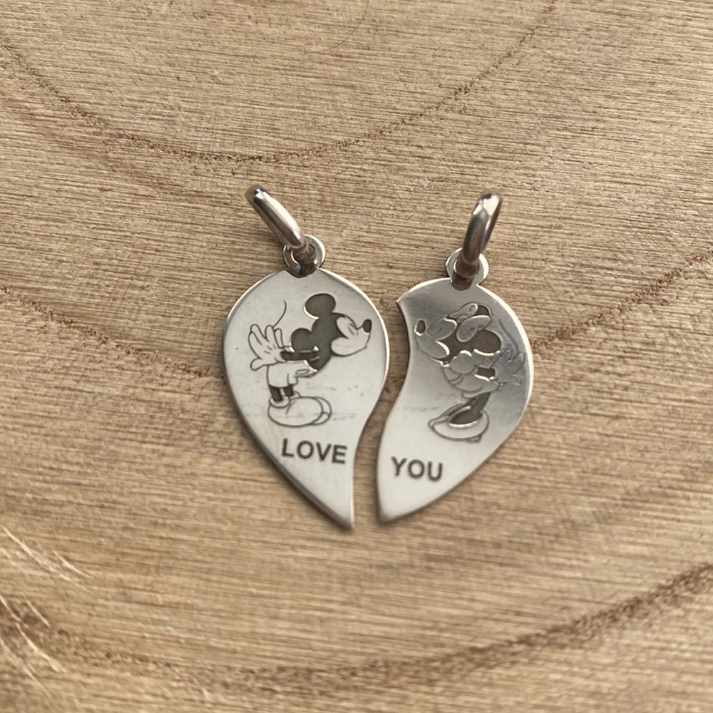 Set of two dijes Minie and Mickey mouse 925 sterling silver Made in Mexico New